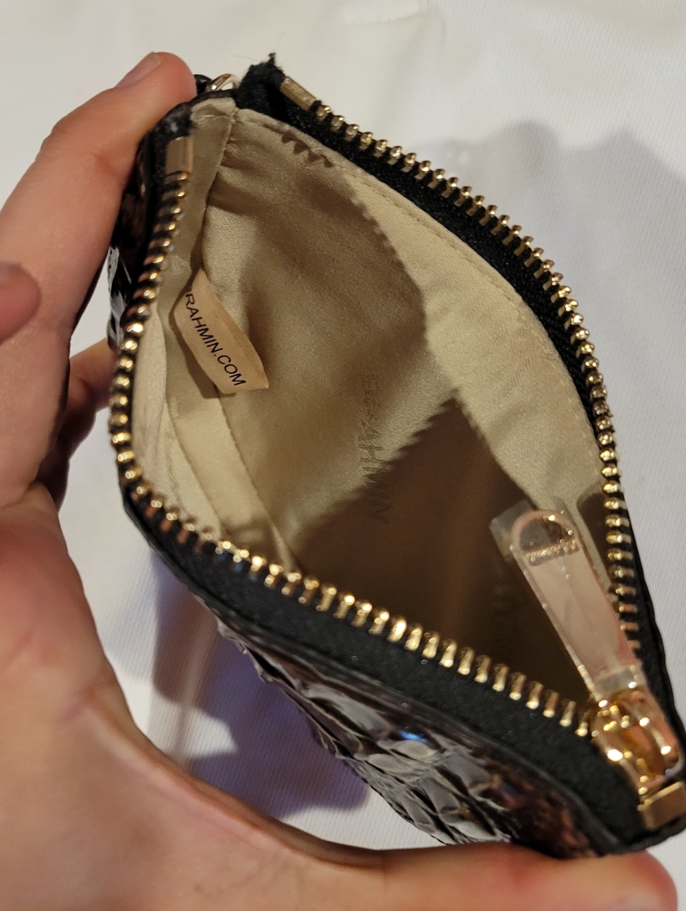 Brahmin Britt  Metallic Gold Croc-Embossed Wristlet - Picture 4 of 5